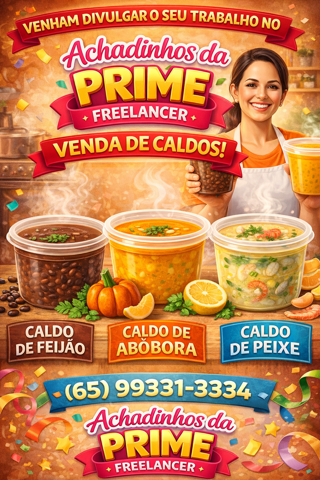 Venda de caldos e sopas frescasVENDA DE CALDOS